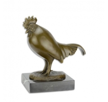 Bronze coq socle en marbre noir