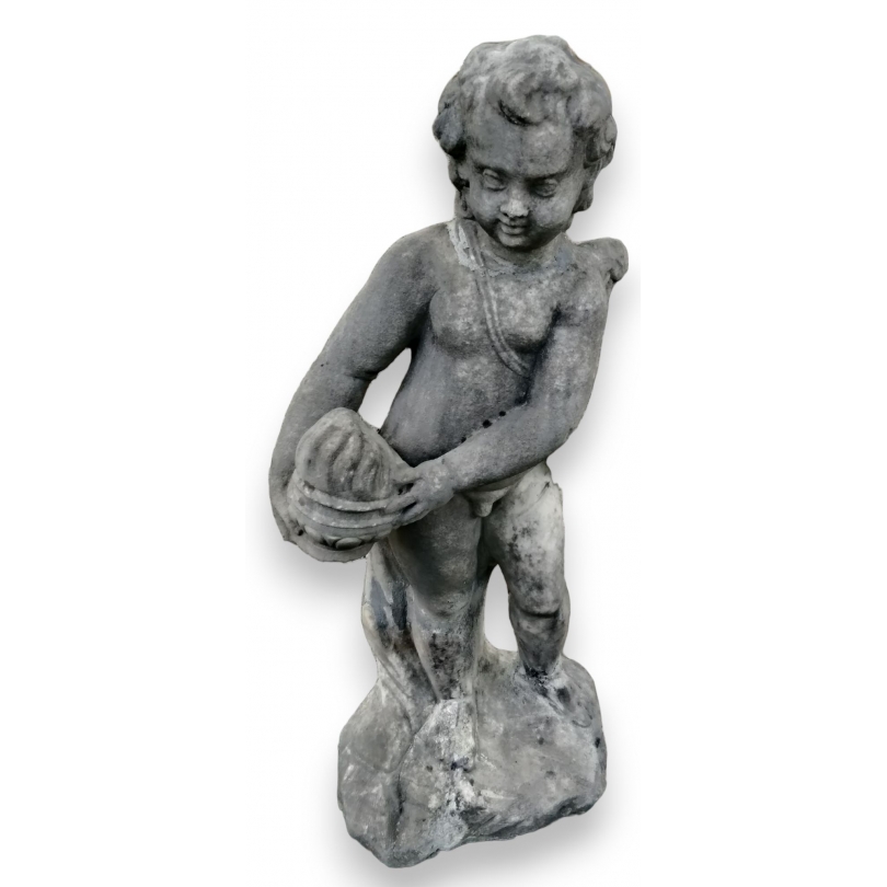 Cherub-Skulptur aus weißem Carrara-Marmor bei  Moinat SA  – Antiquitäten und Dekoration