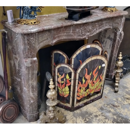 Louis XV-style fireplace in grey marble
