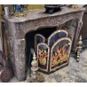 Louis XV-style fireplace in grey marble