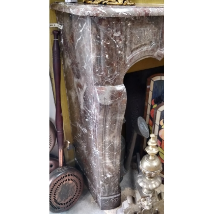 Louis XV-style fireplace in grey marble