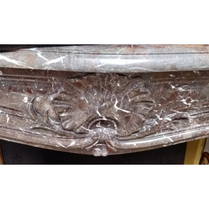 Louis XV-style fireplace in grey marble