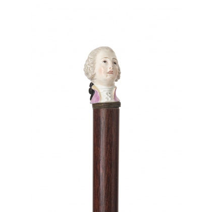 Walking stick with a handle shaped like a man’s bust