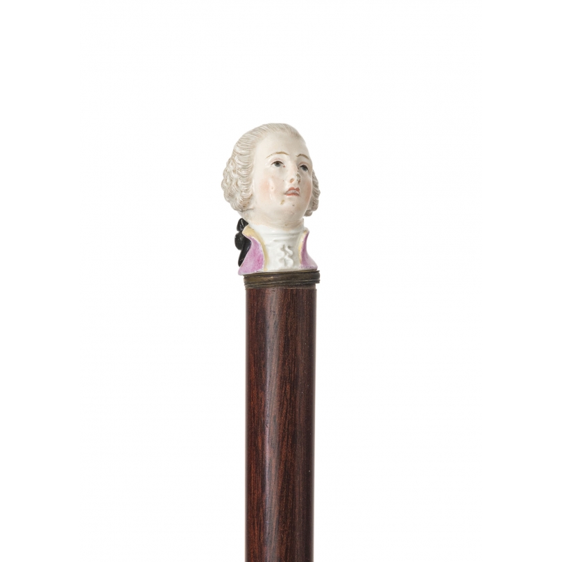 Walking stick with a handle shaped like a man’s bust