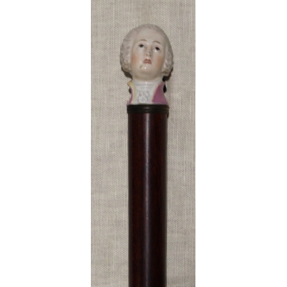 Walking stick with a handle shaped like a man’s bust