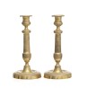 Pair of guilloché-decorated Empire-style candlesticks