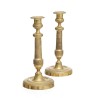 Pair of guilloché-decorated Empire-style candlesticks