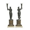 Paire de candélabres femmes drapées
