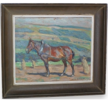 Tableau "Cheval", signé.