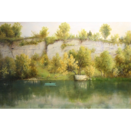 Tableau \"Falaise de l\'Arve\" signé E.D. de MADELIN
