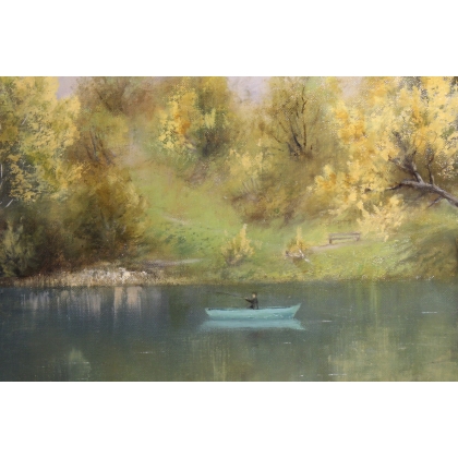 Tableau \"Falaise de l\'Arve\" signé E.D. de MADELIN