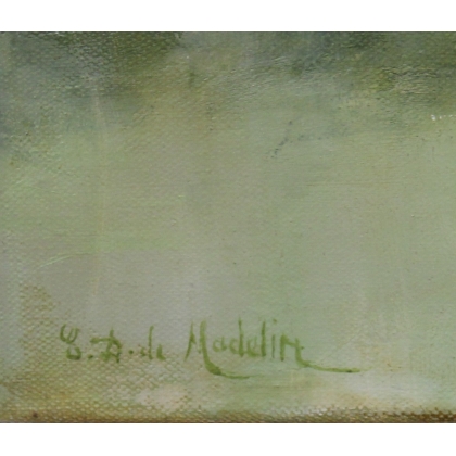 Tableau \"Falaise de l\'Arve\" signé E.D. de MADELIN