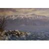 Tableau \"La Dent d\'Oche\" signé E.D. de MADELIN