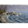 Tableau \"La Dent d\'Oche\" signé E.D. de MADELIN