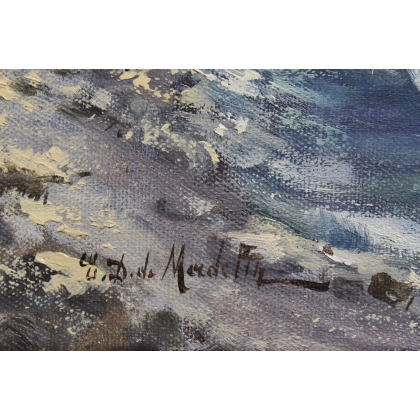 Tableau \"La Dent d\'Oche\" signé E.D. de MADELIN