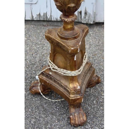 Paire de piques cièrges montées en lampe