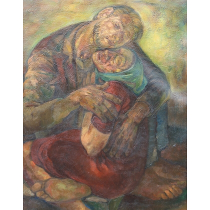 Tableau \"Couple enlacé\" monogrammé RB 67