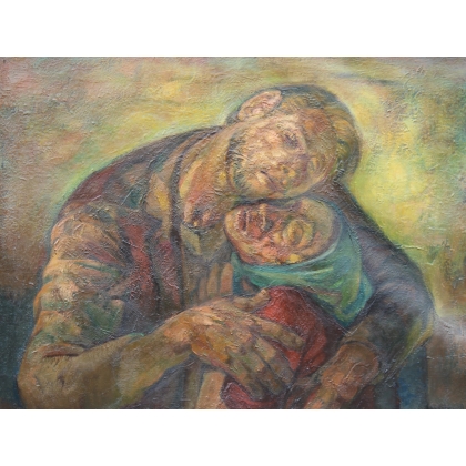 Tableau \"Couple enlacé\" monogrammé RB 67