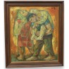 Tableau \"Trio paysan\" signé monogrammé RB 65