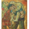 Tableau \"Trio paysan\" signé monogrammé RB 65
