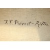Tableau \"Ville fortifiée\" signé PREVOST-RITTER