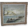 Paintings | Painting: ‘Barge in Winter’. Moinat SA  – Antiques and home décor