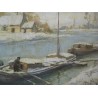 Paintings | Painting: ‘Barge in Winter’. Moinat SA  – Antiques and home décor
