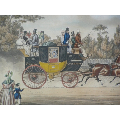 Pair of engravings entitled ‘Calèches’ by Moinat SA – Antiques and decorative items – Engravings, lithographs