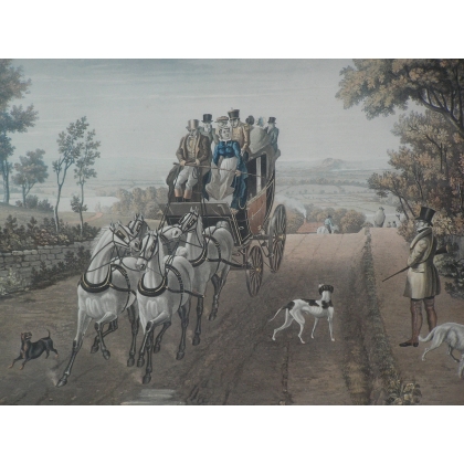 Pair of engravings entitled ‘Calèches’ by Moinat SA – Antiques and decorative items – Engravings, lithographs
