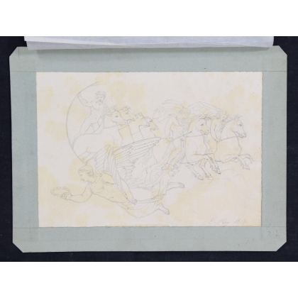 Dessin "Scène mythologique" signé E. REY 1814