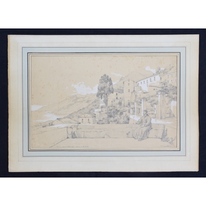 Dessin "Couvent de Salerne" signé VIANELLI