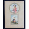 Aquarelle "Italiennes en habits traditionnel"