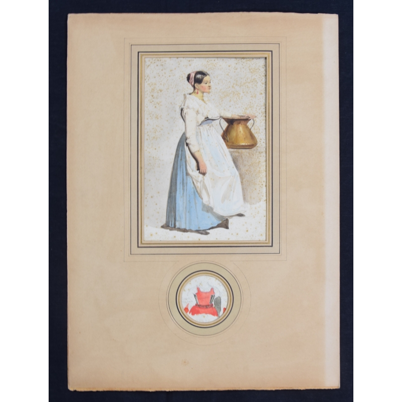 Watercolour painting ‘Woman with a Cauldron’