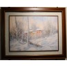Tableau \"Paysage de neige\" signé D. LAZZARO