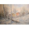 Tableau \"Paysage de neige\" signé D. LAZZARO