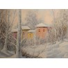 Tableau \"Paysage de neige\" signé D. LAZZARO