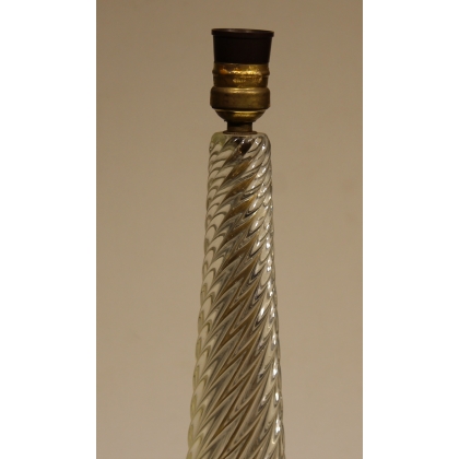 Pied de lampe en verre torssadé de Murano