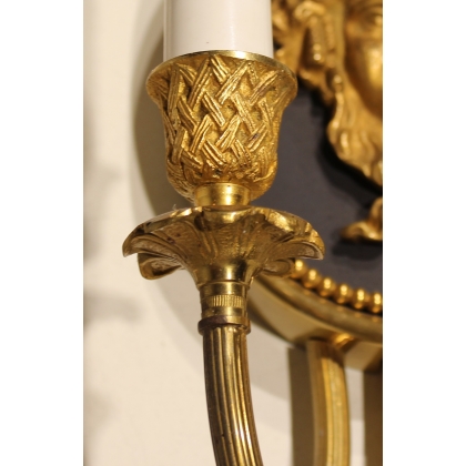 Paire d'appliques style Empire à 4 lumières