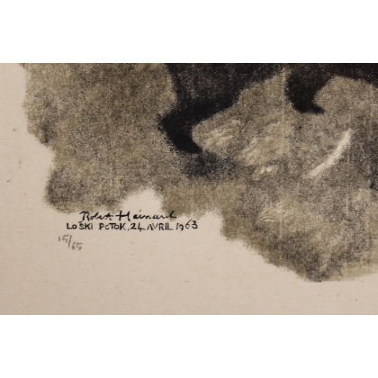 Gravure "Ourse et ses jeunes" signée HAINARD