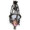 Lustre style Louis-Philippe en faïence et opaline