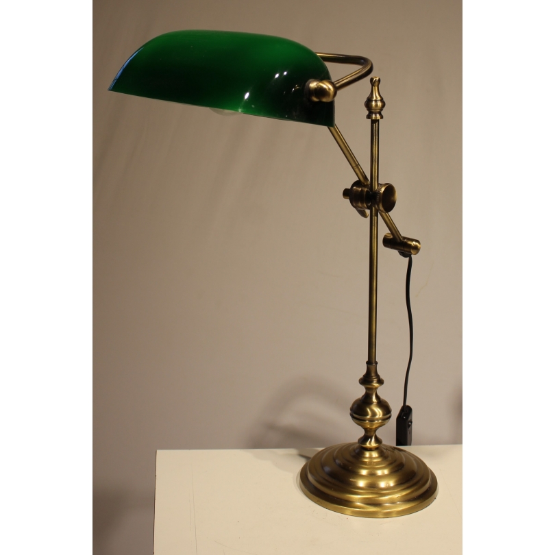 Lampe de banquier en laiton patiné - Moinat SA - Antiquités décoration