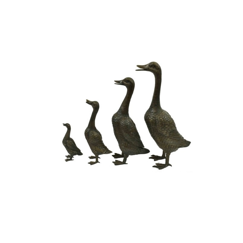 Set de 4 canards en bronze
