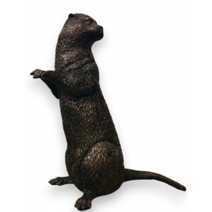 Loutre en bronze, goulot de fontaine