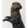 Loutre en bronze, goulot de fontaine