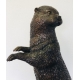 Loutre en bronze, goulot de fontaine