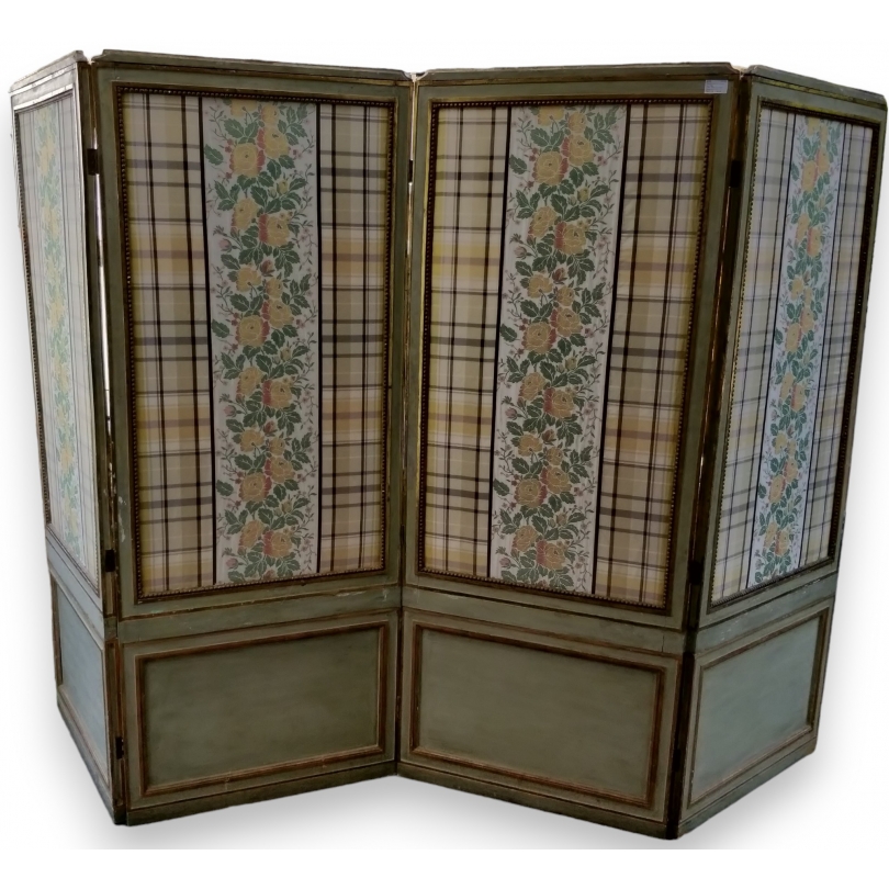 Louis XVI-style folding screen in beige lacquered wood