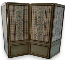 Paravent Louis XVI en bois laqué beige