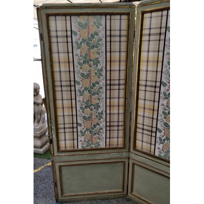 Louis XVI-style folding screen in beige lacquered wood