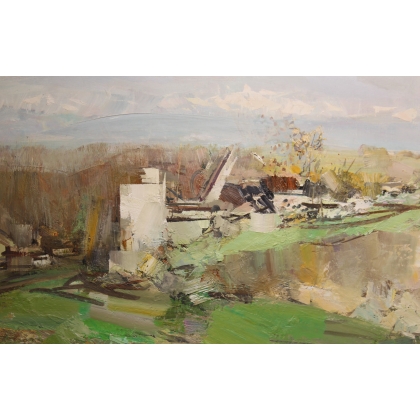 Tableau \"Campagne Vaudoise\" signé GROUNAUER