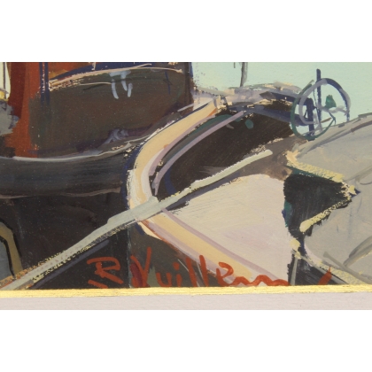 Gouache "La Seine à Paris" signé R. VUILLEM